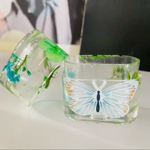 Carefully handmade resin AirPod headphones clear floral case cell phone